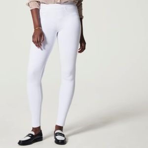 Spanx Jean-ish Ankle White Leggings Women’s Size Small Stretch Pull On